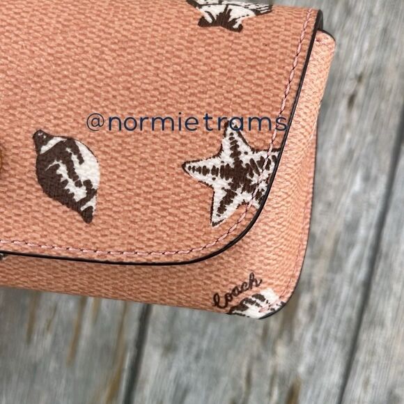 Authentic Coach Sunglass Case With Shell Print Vacation Beach - Picture 4 of 8